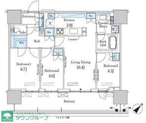 ＨＡＲＵＭＩ　ＦＬＡＧ　ＰＯＲＴ　ＶＩＬＬＡＧＥ　Ｂ棟の物件間取画像